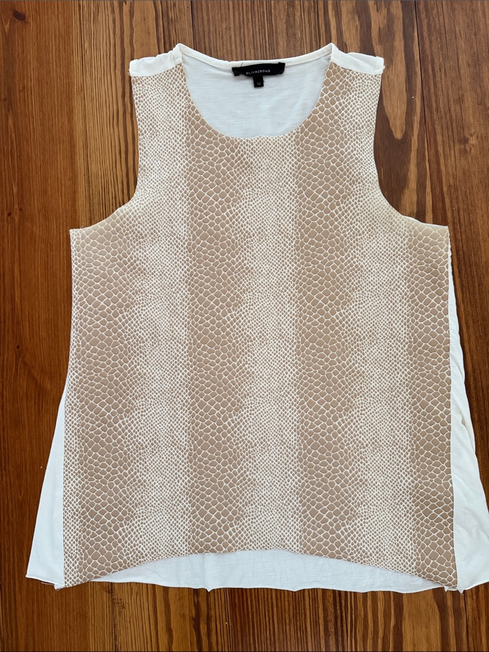 Oliviaceous Beige Snake-Print Tank